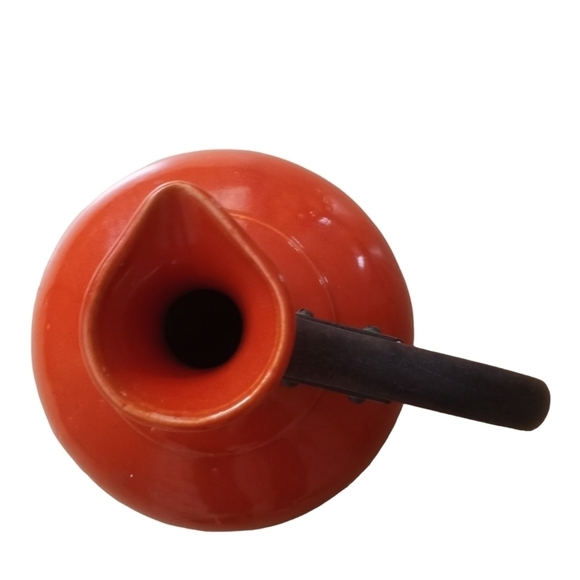 HTF Vintage 1930's Bauer Pottery Burnt Orange Pot Pitcher Mid… - Picture 9 of 10